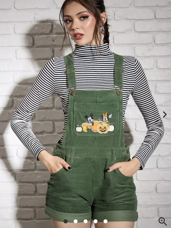 Her Universe Pants - Her Universe Disney Mickey Mouse & Minnie Mouse Corduroy Shortalls